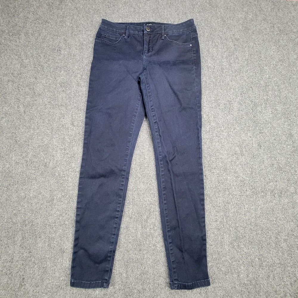 Bebe Jeans Womens 29 Dark Wash Embellished Rhinestone Bling Back Pockets Skinny‎